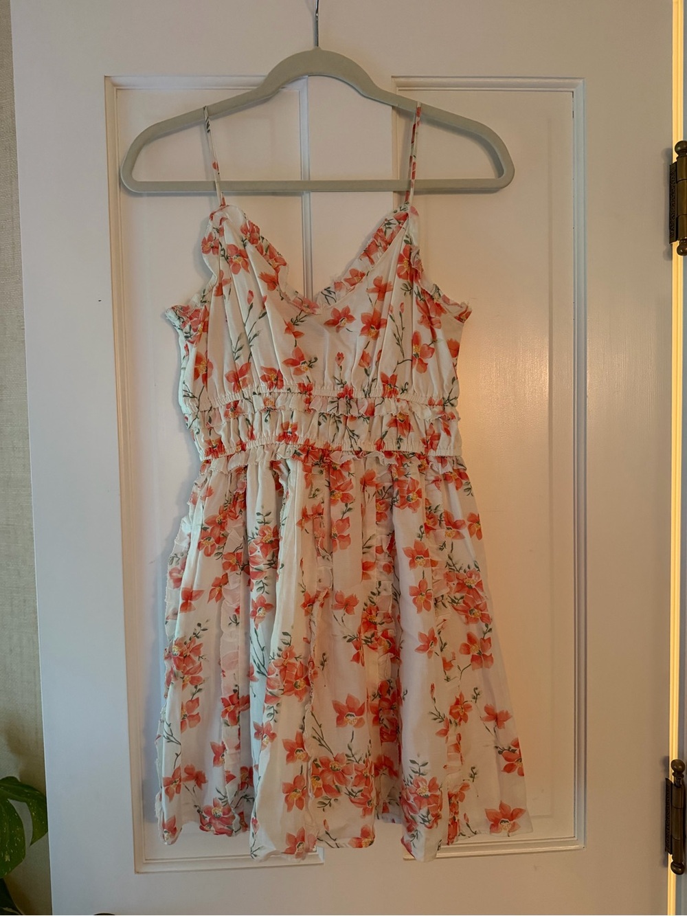 Love Sam - Mini Dress with Orange Flowers, Size Small